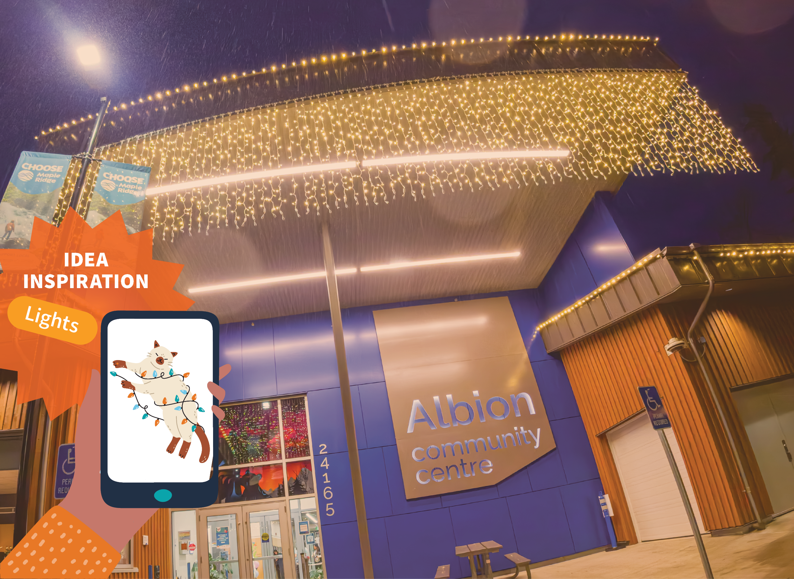 Holiday Lights on Albion Community Centre