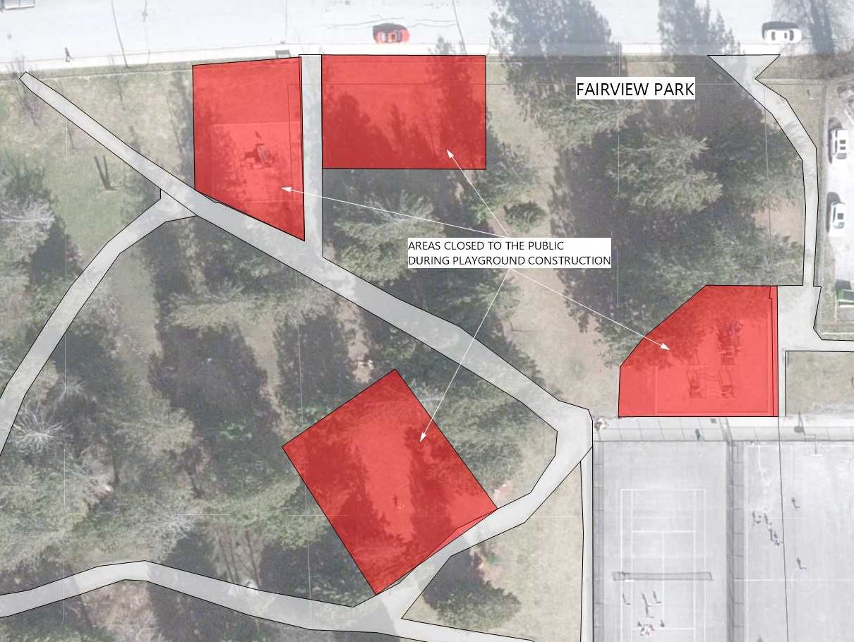 Fairview Park- Areas closed to public during construction