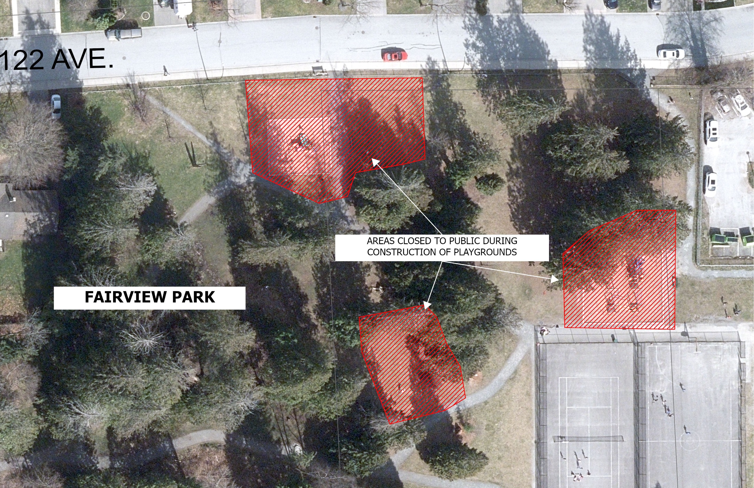 Fairview Park- Areas closed to public during construction